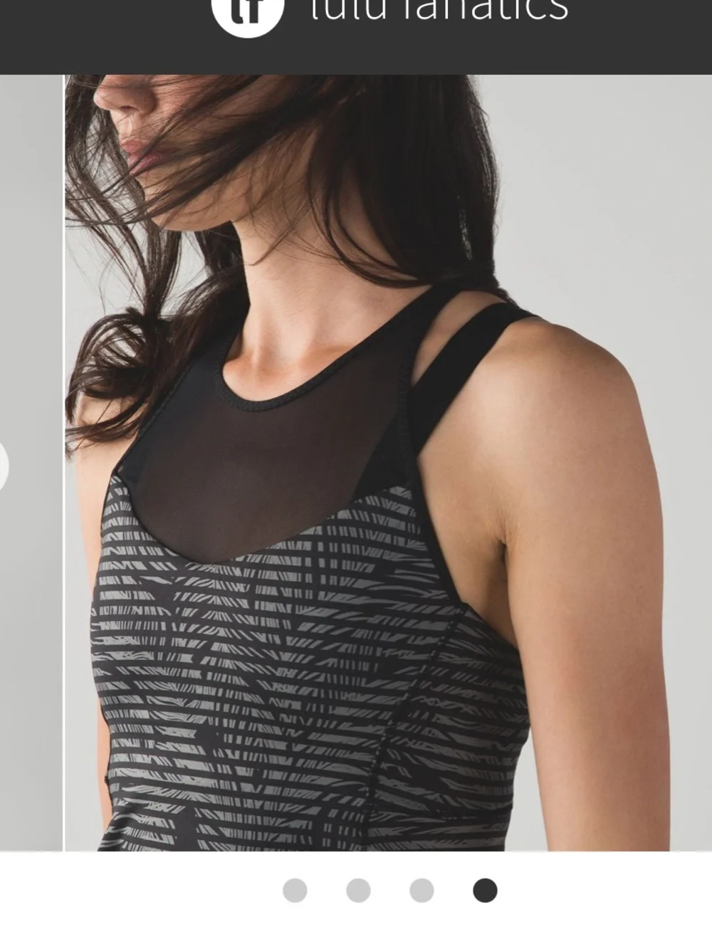 lululemon sz 8 Running In The City Tank Stripe Play Slate Black vtg 2015 mesh